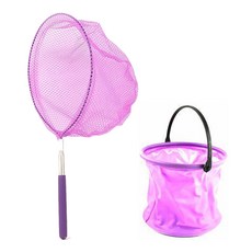 Sellerbible Funny Seller 可調節長度漁網 + 摺疊水桶組, 紫色