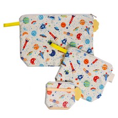 semoms 太空火箭內裡防水收納包3件組, 象牙白