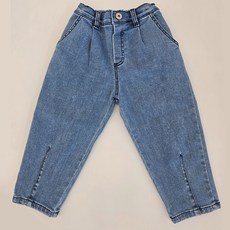 Firstblue 兒童半開襟褶皺牛仔褲