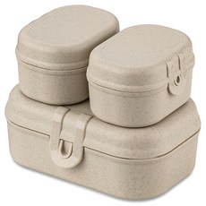 KOZIOL 午餐盒 3種組, 自然沙色, 1組