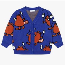 minidou 兒童海狸滿版印花兒童開襟衫