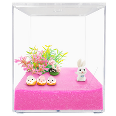 Rora Pet START 兔子粉紅沙魚缸組, 隨機出貨, 1套