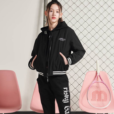 女童蘋果粉雙面穿棒球外套