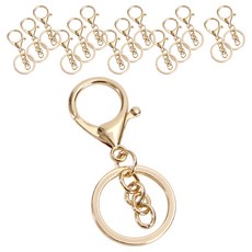 Khohimo 鏈條型鑰匙圈連接掛環 15件組 4W015, 金色, 1套