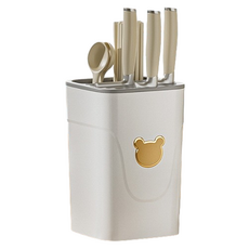 스윗브릿지 물빠짐 칼꽂이 수저통, 화이트, 1개