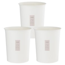 Changsin Living 昌信生活 簡約圓形開放式垃圾桶 10L x 3入, 白色