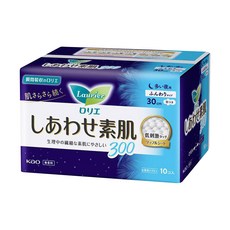Laurier 蕾妮亞 F系列 護翼衛生棉 夜用量多, 30cm, 10片, 1包