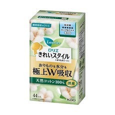 Laurier 蕾妮亞 5倍超吸收系列 純棉護墊 無香, 16cm, 44片, 1包