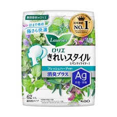 Laurier 蕾妮亞 Ag抗菌消臭護墊 香草香, 14cm, 62片, 1包