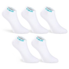 EXR 女款機能無緩衝運動短襪5雙組, 白色 + 薄荷色