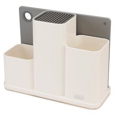 Joseph Joseph JosephJoseph Counter Store廚房用具收納盒, 1個, 白色(收納盒)、灰色(切菜板)