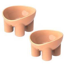 DING DONG PET 狗狗斜腿型餐碗, 2個, 粉紅色