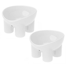 DING DONG PET 斜腿型狗狗餐碗, 2個, 白色