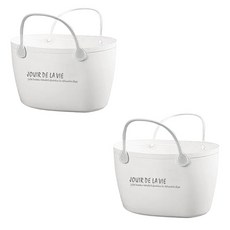 블럭마트 플라스틱 다용도 욕실 바구니 2p, 화이트