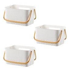 Block Mart 排水耐用沐浴籃 3入, 白黃色