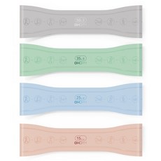 Ohgym 雙層雙向環狀彈力帶4件組, 粉紅色, 藍色, 綠色, 紫色, 1套