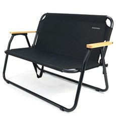 아이두젠 트윈 폴딩 벤치 체어 2인용, 블랙, 1개
