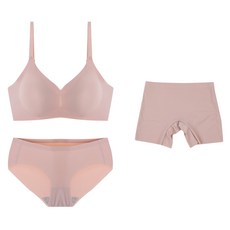 윙크핑크 밀착 무봉제 심리스 브라 + 팬티 2종 세트 N6051