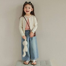 Miso Papa 女童人氣丹寧寬褲