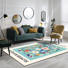 이정데코 플라워 부케 인테리어 물세탁 거실 러그