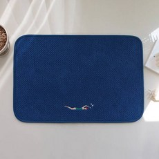 Buybeam 可水洗美食刺繡地墊, 海洋藍