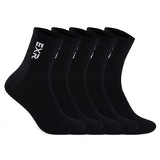 EXR 機能無氣墊中筒襪 5雙, 黑色