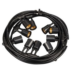 WONHA Vitson 太陽能 10燈 派對燈 戶外燈串 10m, 1個, 黑色