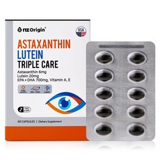 nz Origin 三重護理葉黃蝦紅素膠囊 36g, 1個, 60顆