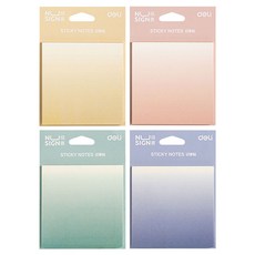NUSIGN 紐賽 漸層便利貼 60p x 4款組合 NS357, 黃色 + 粉紅色 + 綠色 + 藍色, 1套