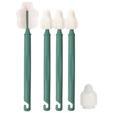 hibee Mongle 奶瓶奶嘴清潔刷 5件組, 橄欖綠, 1套