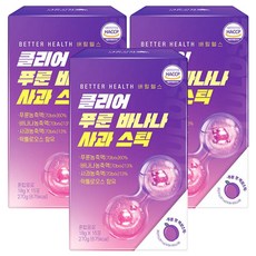 더존건강 배럴헬스 클리어 푸룬 바나나 사과 스틱 15p, 270g, 3개
