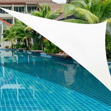 아웃팅 삼각 HDPE 메쉬 썬쉐이드 + 삼각 로프라쳇 세트, 아이보리(썬쉐이드)