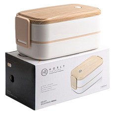 不鏽鋼雙層便當盒, 1個, 白色