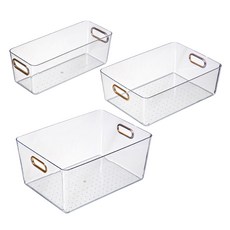 MONACO OLIVE 女士金邊收納盒 小 + 中 + 大 套組, 透明, 1套