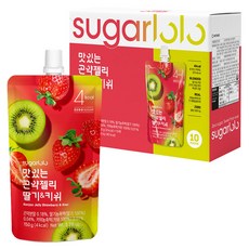 sugarlolo 美味蒟蒻果凍 草莓奇異果口味 10包入, 1.5kg, 1盒