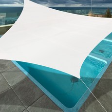 아웃팅 사각 HDPE 메쉬 썬쉐이드 + 사각 로프라쳇 세트, 아이보리