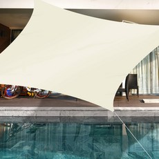 아웃팅 사각 옥스포드 방수원단 썬쉐이드 + 사각 로프라쳇 세트, 베이지