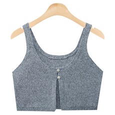 Tteugaejin 女款羊毛環扣Lovely馬甲式針織背心