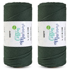 Knitt 新款棉質Macrame編織線, 26 深綠色, 2個