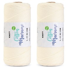 니뜨 뉴 코튼 마크라메실 150g, 2개, 02아이보리