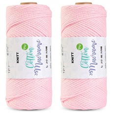 니뜨 뉴 코튼 마크라메실 150g, 2개, 12베이비핑크