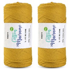 니뜨 뉴 코튼 마크라메실 150g, 2개, 08머스터드