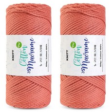 니뜨 뉴 코튼 마크라메실 150g, 2개, 14인디코랄