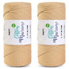 니뜨 뉴 코튼 마크라메실 150g, 2개, 04베이지