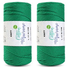 니뜨 뉴 코튼 마크라메실 150g, 2개, 25브라이트그린