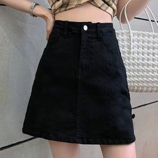 Elsso 高腰透氣丹寧迷你裙