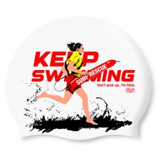 SD7 矽膠泳帽 Keep Swimming Woman SGL-CA45, 白色(SGL-CA453), 1個