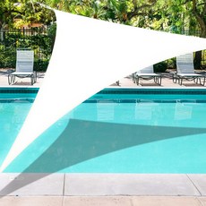 아웃팅 삼각 HDPE 메쉬 썬쉐이드 그늘막 차광막 + 삼각턴버클 세트, 아이보리