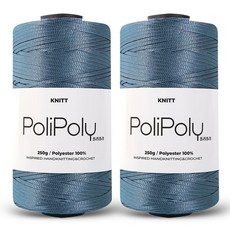 Knitt Poly Poly 編織線 250g, 2個, 丹寧