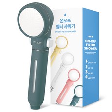 Nature Living 馬卡龍開關鈕濾芯蓮蓬頭, 1個, 藍灰色